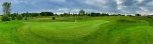 A panorama of Newcastle Golf Club, not as busy as usual just after it opened